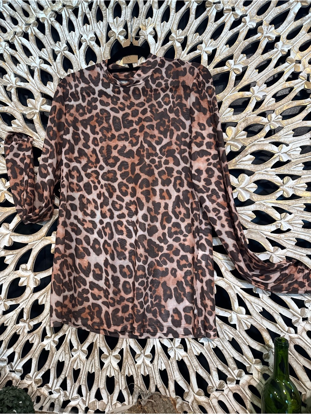 Leopard Print Long Sleeve Women’s Top - Mesh. Great for wearing under tees!🐆